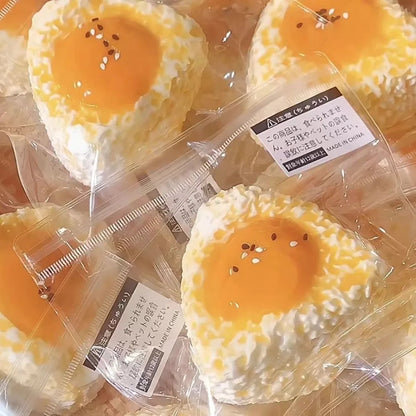 New Handmade Silicone Simulated Egg Rice Ball Mochi Taba Squishy Toy Relief Squeeze Creative Rebound Fidget Toys Cute Squishy