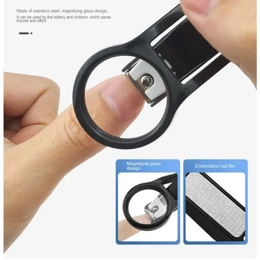 1Pc Nail Clipper with Magnifying Glass- Elderly Helpful 