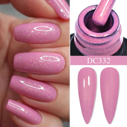 Mtssii 7ml Glitter Reflective Rubber Base Gel Polish - Laser Sparkling Semi-Permanent Soak Off UV Nail Varnish for Stunning Nail Art