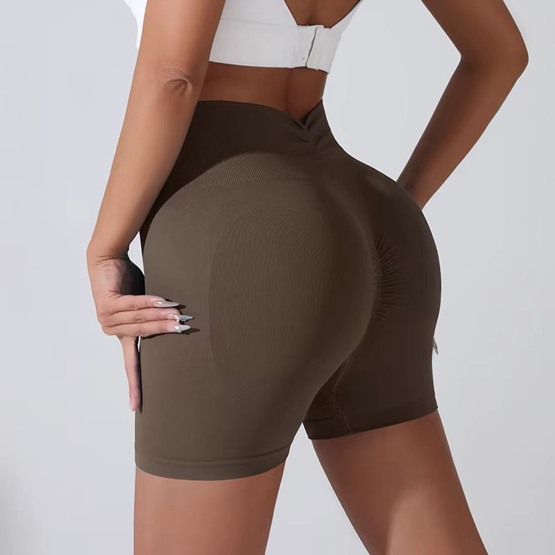 Peach Hip Lifting Sports Shorts Women High Waist and Waist Tightening Slimming Running Hip Speed Drying Three Point Tight Pants