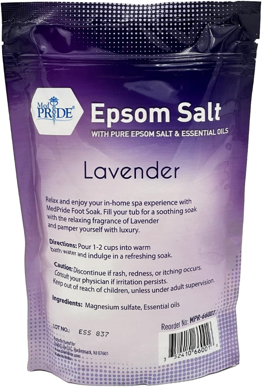 Ultimate Menthol Bath Salts with Epsom Salt for Pain Relief, Muscle Recovery & Relaxation - Lavender Scented (19.2 Ounce)