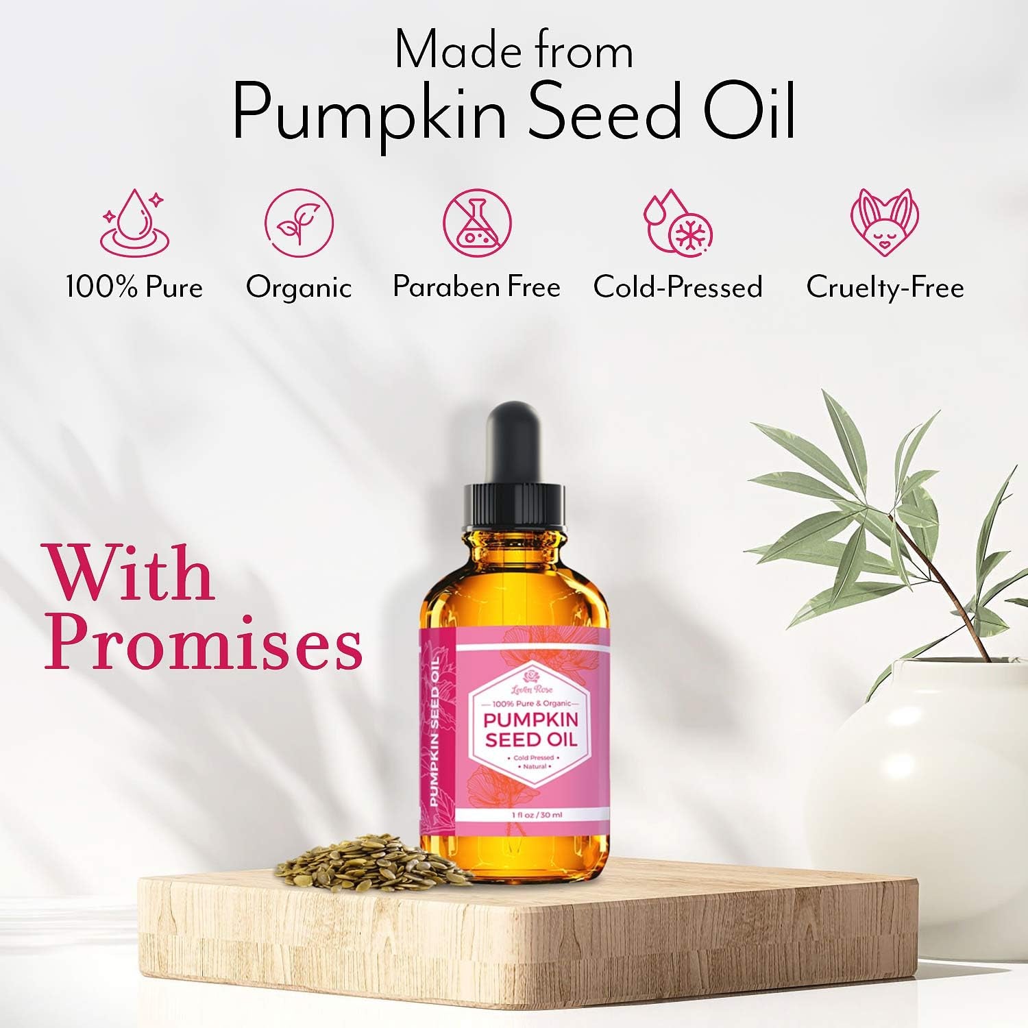 Premium Pumpkin Seed Oil for Hair Growth 2 Oz - 100% Pure Moisturizing Oil for Healthy Hair, Skin & Nails