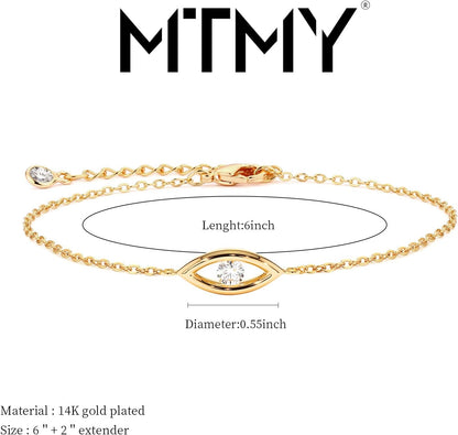 Evil Eye 14K Gold Adjustable Bracelet - Chic & Meaningful Statement Jewelry