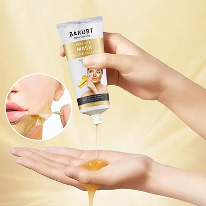Luxury 24K Gold Foil Peel-Off Mask - 60G Deep Exfoliating Treatment for Blackhead and Acne Removal, Revealing Radiant Skin