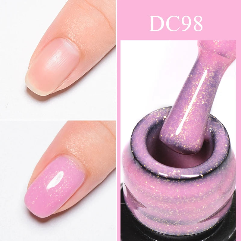 Mtssii 7ml Glitter Reflective Rubber Base Gel Polish - Laser Sparkling Semi-Permanent Soak Off UV Nail Varnish for Stunning Nail Art