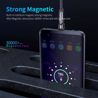 540 Rotate Magnetic Cable Fast Charging Magnet Charger Micro USB Type C Cable Mobile Phone Wire Cord for Iphone Xiaomi
