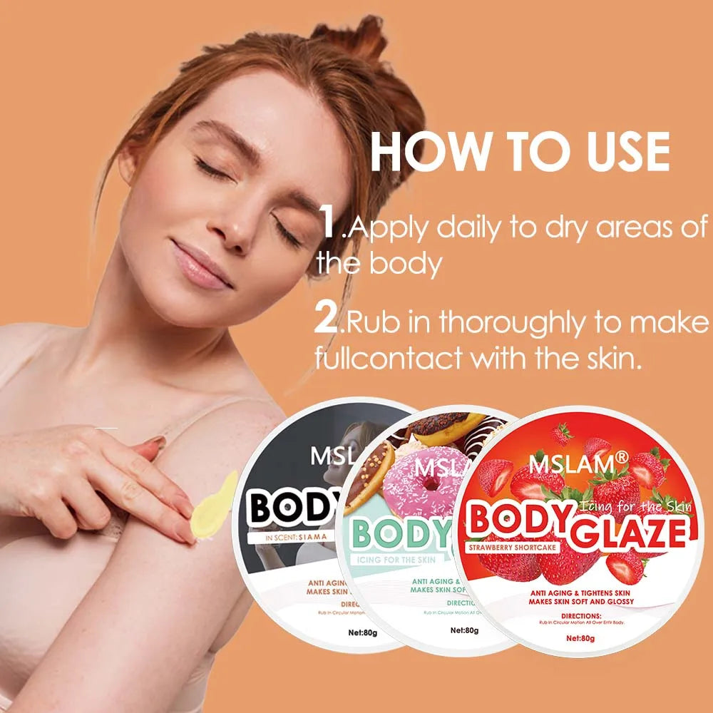 Nourishing Body Glaze Whipped Body Butter - Anti-Aging Moisturizer for Soft, Radiant Skin