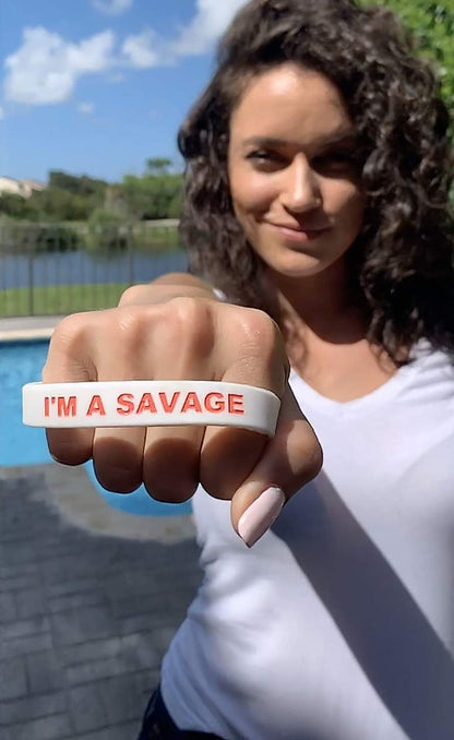 TIK Tok Themed Silicone Wristband 8Pc Bundle Party Decorations for Girls and Boys I'M a Savage, Classy Bougie Ratchet, TIK Tok Famous, for You Page, Dance Challenge