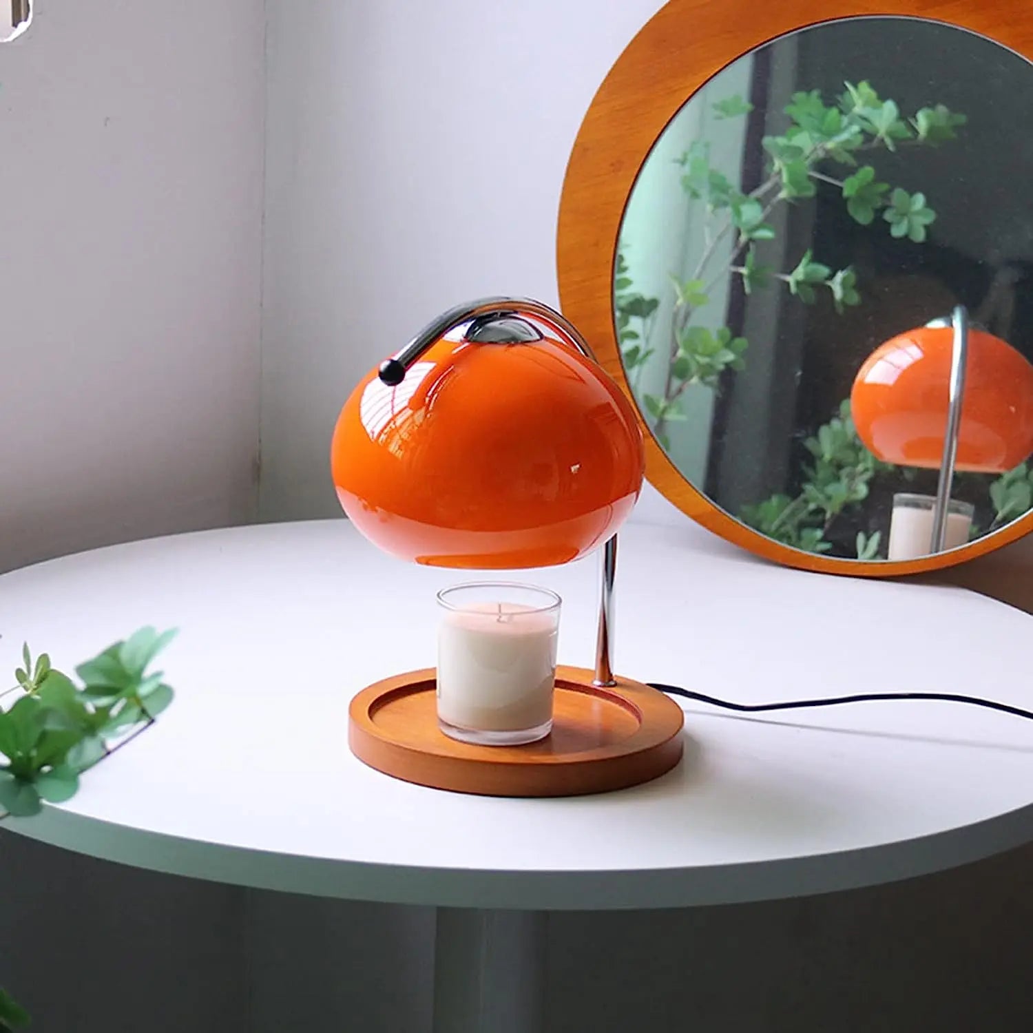 Aroma Melting Wax Lamp - Elegant Glass Candle Table Lamp for Relaxing Atmosphere at Home, Office, or Bedroom