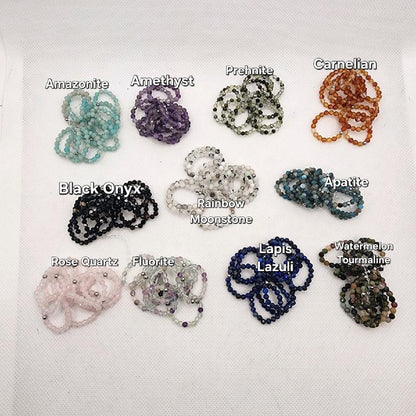 Gemstone Beaded Ring Natural Stone Jewelry