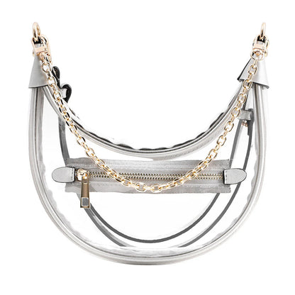 Clear Zipper Crossbody Adjustable Strap Bag