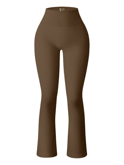 Women'S Yoga Pants Ribbed Seamless Sports High-Waisted Flare Pants