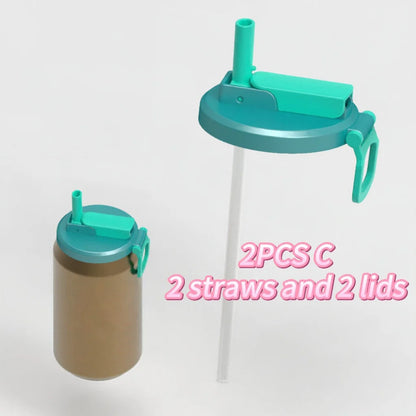 2025 Multifunctional Soda Straw Cover Leak-Proof Portable Beverage Sealing Cover & Straw Set High-Quality Recyclable Beveragelid