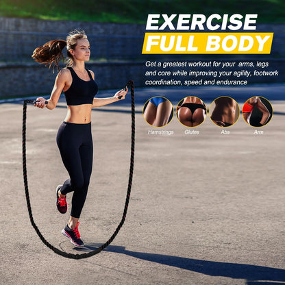 Elevate Your Workout with Weighted Jump Ropes - 2.8Lb, 3.8Lb & 5Lb Options for Total Body Fitness at Home!