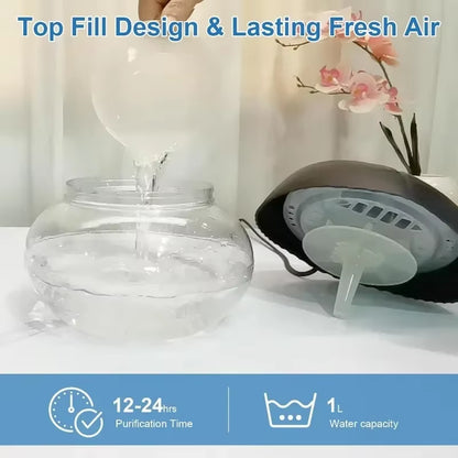 Transform Your Space with the Black Water-Based Air Purifier & Freshener – Color-Changing LED, Revitalizes Air in Any Room!