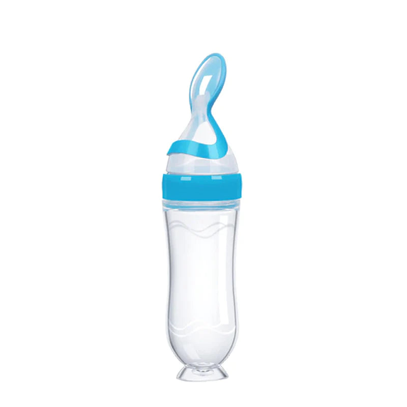 Squeezing Feeding Bottle Silicone Newborn Baby Training Rice Spoon Infant Cereal Food Supplement Feeder Safe Tableware Tools