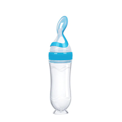 Squeezing Feeding Bottle Silicone Newborn Baby Training Rice Spoon Infant Cereal Food Supplement Feeder Safe Tableware Tools