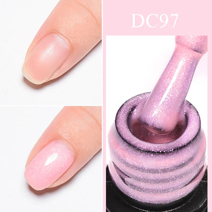 Mtssii 7ml Glitter Reflective Rubber Base Gel Polish - Laser Sparkling Semi-Permanent Soak Off UV Nail Varnish for Stunning Nail Art