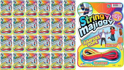 Exciting 24-Pack Fun-A-Ton Chinese Jump Rope Set for Kids - Perfect for Indoor & Outdoor Play, PE Classes, and Party Favors!
