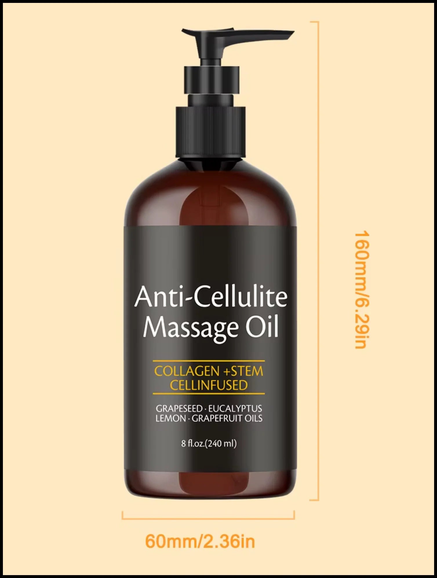 Revitalize Your Skin: Firming Anti-Cellulite Body Oil with Collagen – 8 Fl Oz