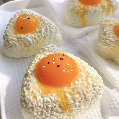 New Handmade Silicone Simulated Egg Rice Ball Mochi Taba Squishy Toy Relief Squeeze Creative Rebound Fidget Toys Cute Squishy