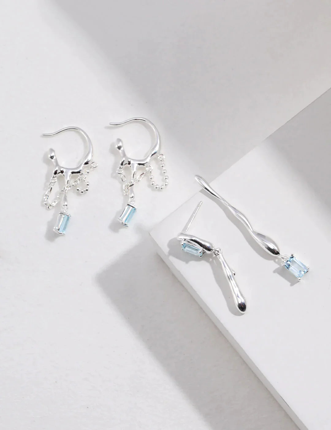 Blue Topaz Drop Earrings