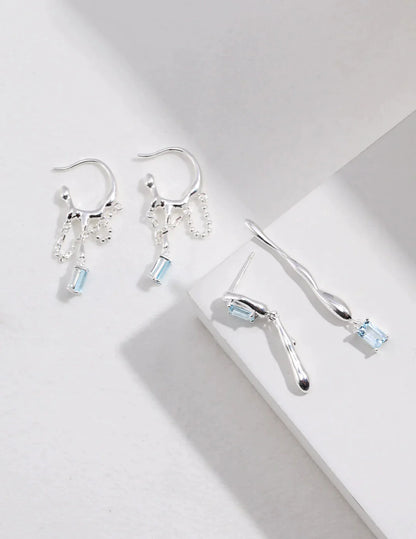 Blue Topaz Drop Earrings