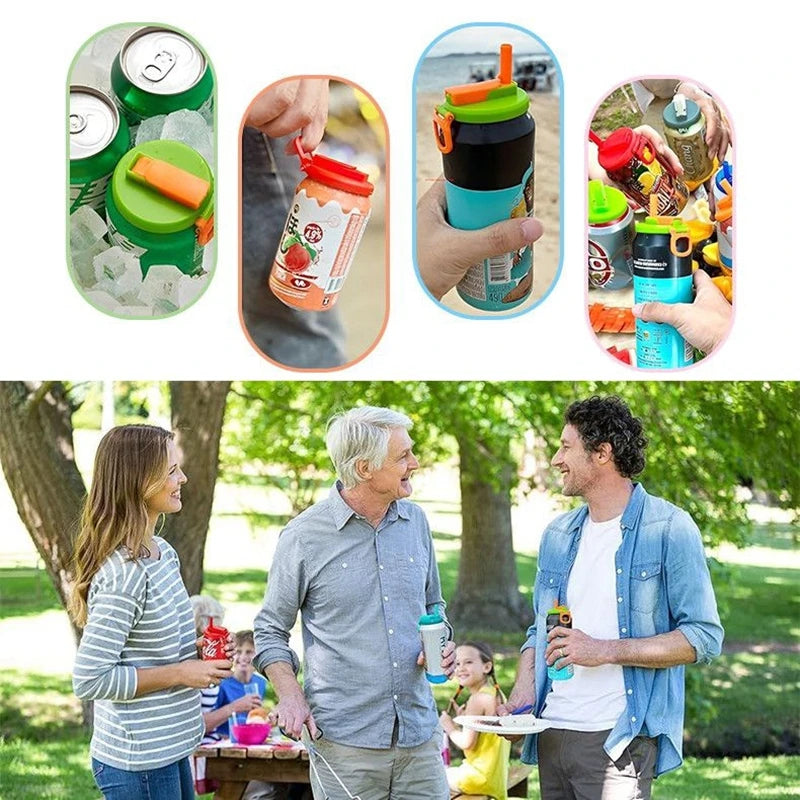 2025 Multifunctional Soda Straw Cover Leak-Proof Portable Beverage Sealing Cover & Straw Set High-Quality Recyclable Beveragelid