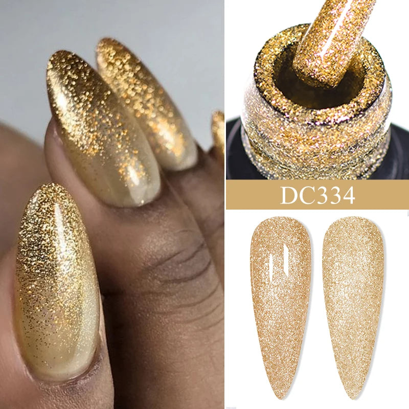 Mtssii 7ml Glitter Reflective Rubber Base Gel Polish - Laser Sparkling Semi-Permanent Soak Off UV Nail Varnish for Stunning Nail Art