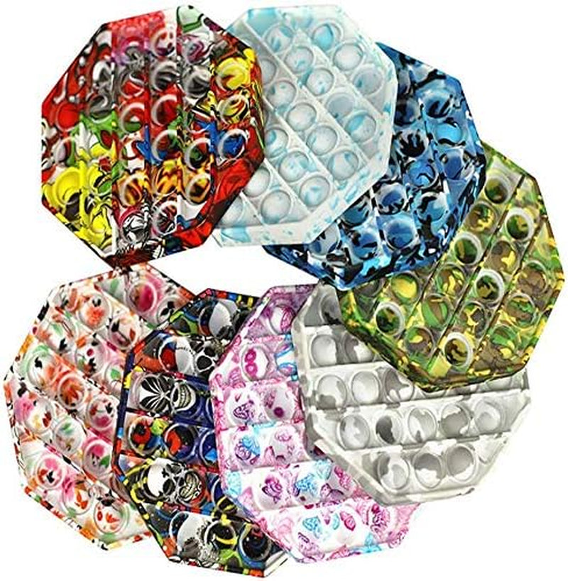 Tie Dye Camo Push Pop Bubble Sensory Fidget Toy, Squeeze Sensory Toy,Silicone Stress Reliever Toy for Kids (A)