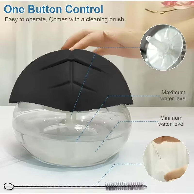 Transform Your Space with the Black Water-Based Air Purifier & Freshener – Color-Changing LED, Revitalizes Air in Any Room!