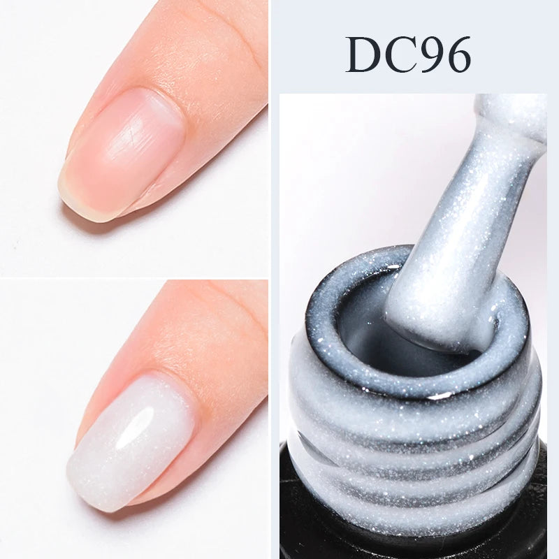 Mtssii 7ml Glitter Reflective Rubber Base Gel Polish - Laser Sparkling Semi-Permanent Soak Off UV Nail Varnish for Stunning Nail Art