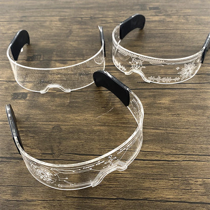 Glow Party Acrylic LED Glasses - Neon Light Up Eyewear for DJ Events, Halloween & Christmas Celebrations