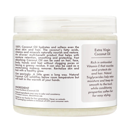 (2 Pack)  100% Extra Virgin Coconut Oil Nourishing Hydration, 14.5 Oz