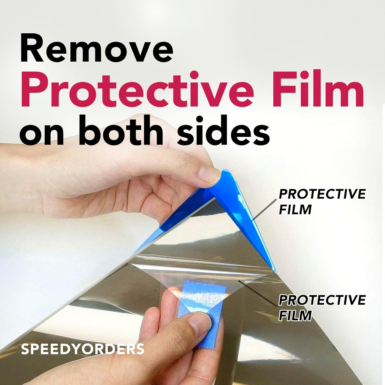Unbreakable Two Way Acrylic Mirror Sheet - 12x12 Inches Smart See-Through Mirror Made in USA
