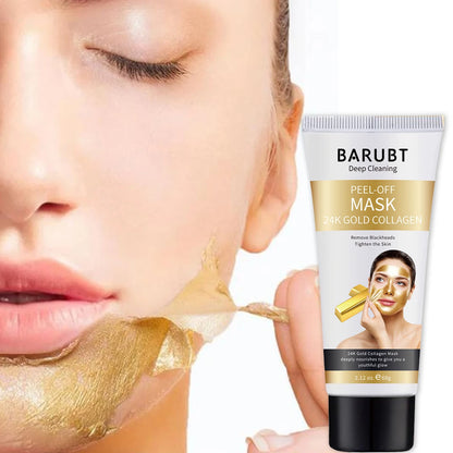Luxury 24K Gold Foil Peel-Off Mask - 60G Deep Exfoliating Treatment for Blackhead and Acne Removal, Revealing Radiant Skin
