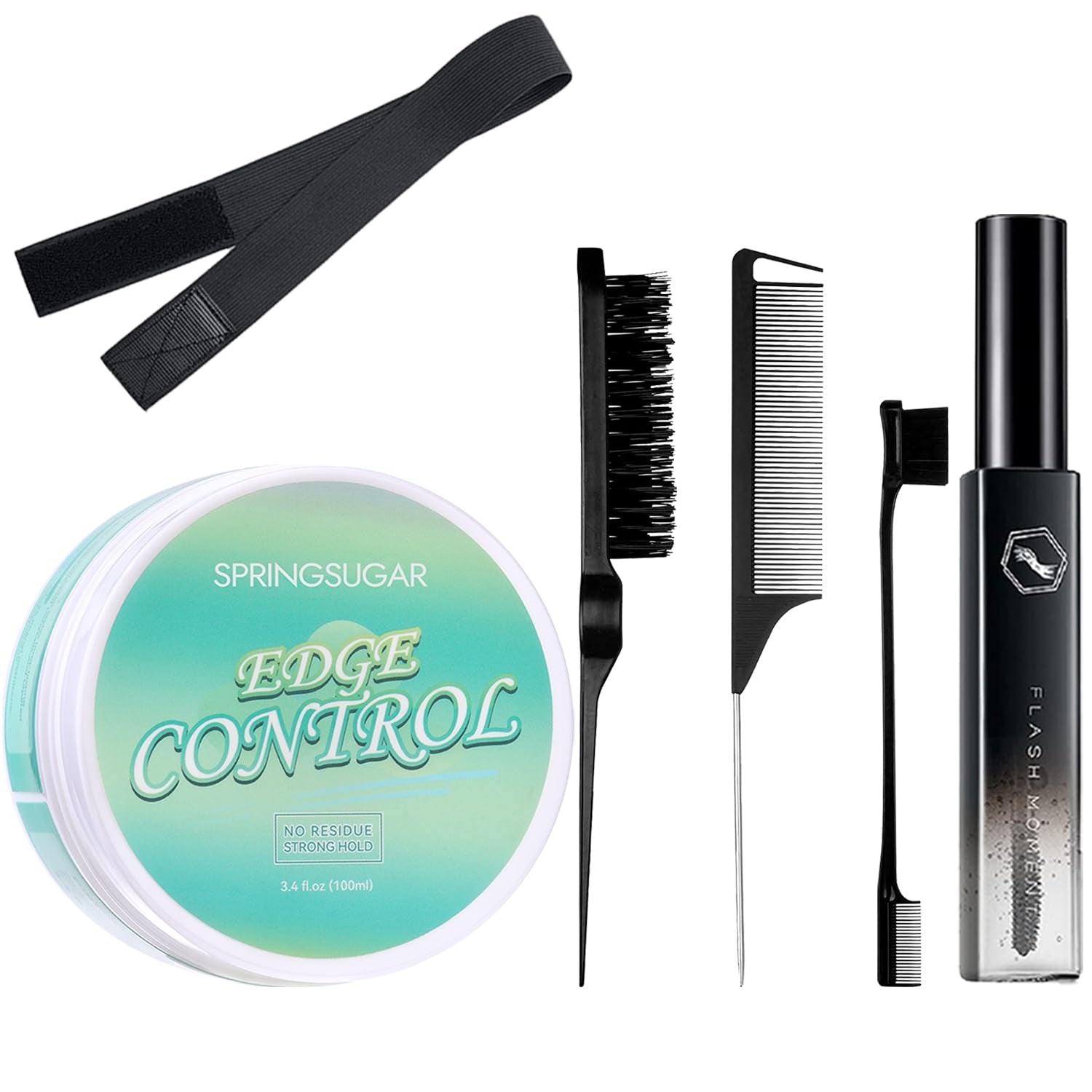 Ultimate 6-Piece Edge Control Kit for Strong Hold & Flawless Hair Styling - Perfect for 4C Hair!