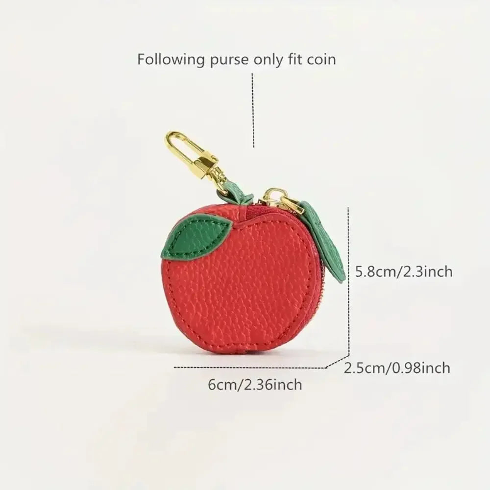 Adorable Mini Cherry Coin Purse - Cute Strawberry PU Leather Keychain & Earphone Bag