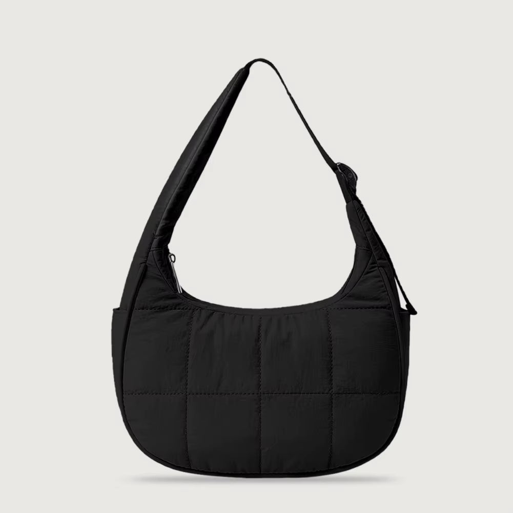 Puffer Crescent Bag -Quilted Underarm Bag- Nylon Adjustable  Shoulder Strap Purse- Work/ Travel