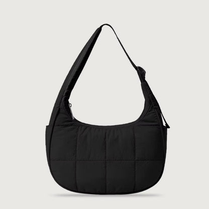 Puffer Crescent Bag -Quilted Underarm Bag- Nylon Adjustable  Shoulder Strap Purse- Work/ Travel