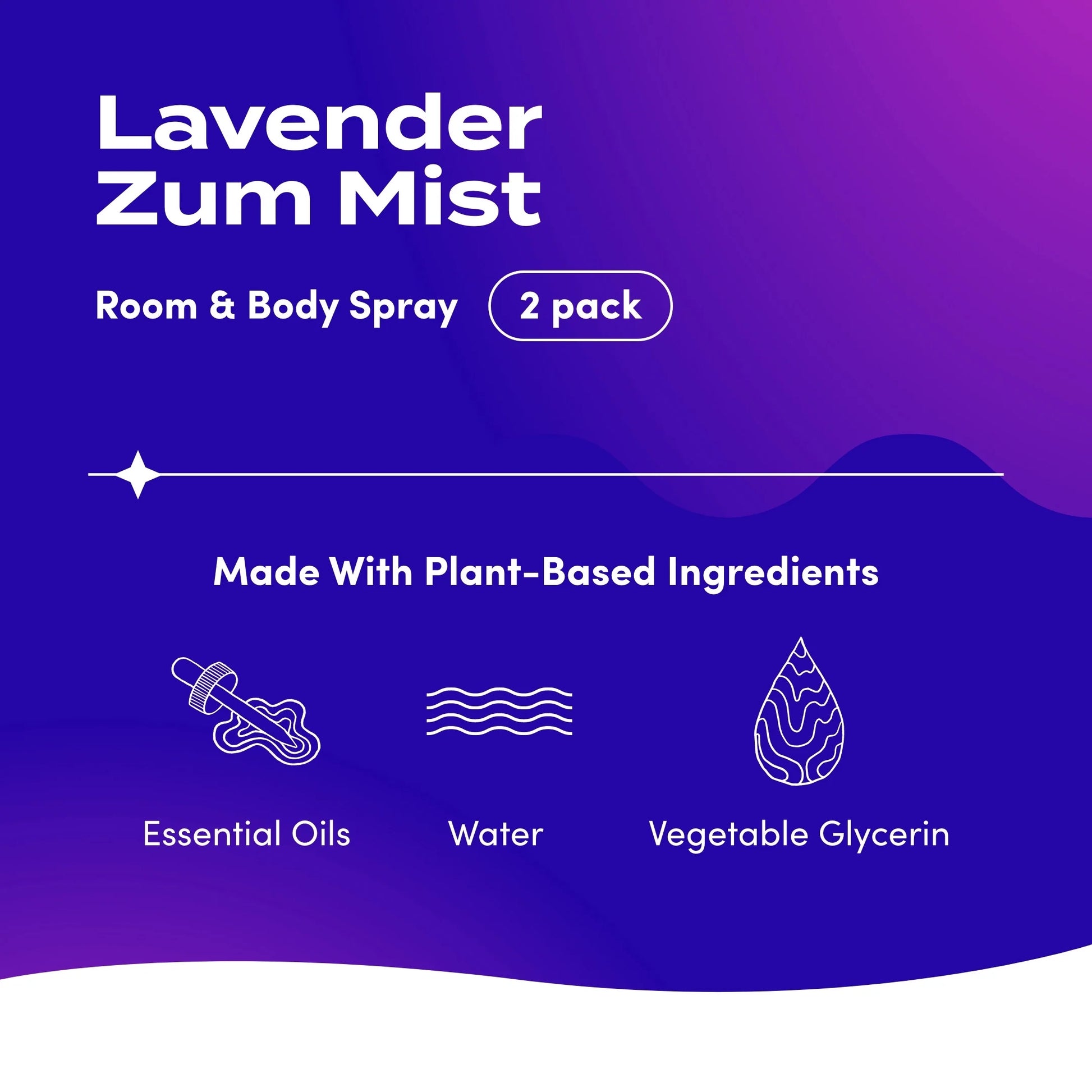 Lavender Mist Room and Body Spray - Refreshing 2 Pack (4 Fl Oz Each)