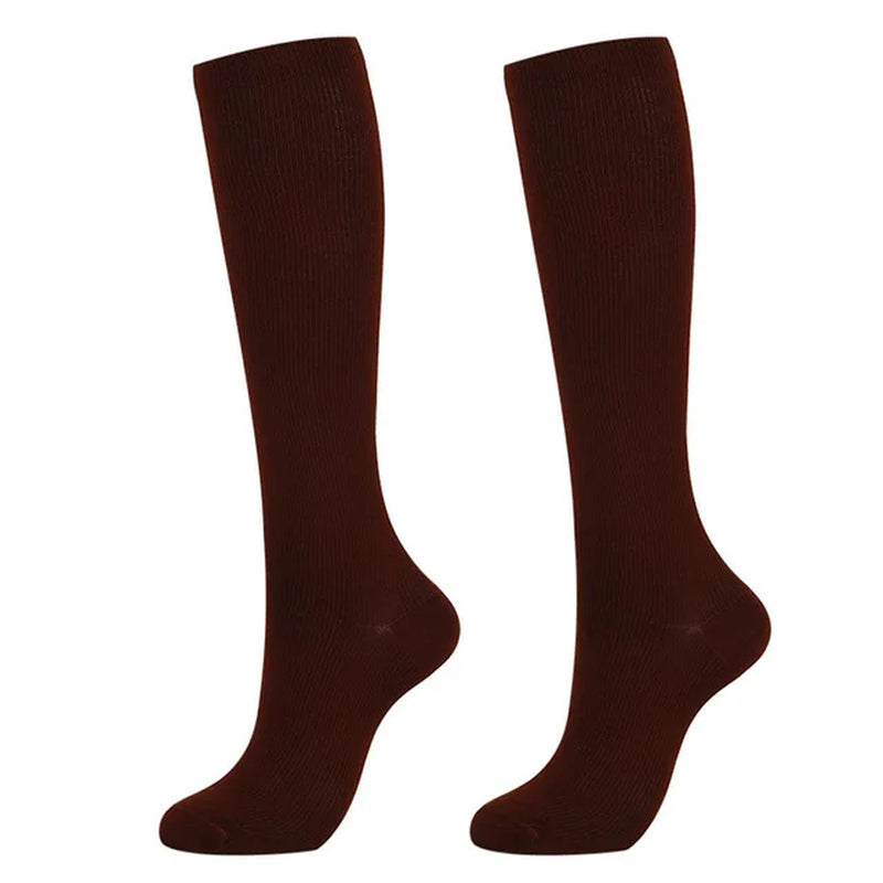 Compression Stockings -Promotes Blood Circulation - Anti-Fatigue Comfortable Solid Color Socks