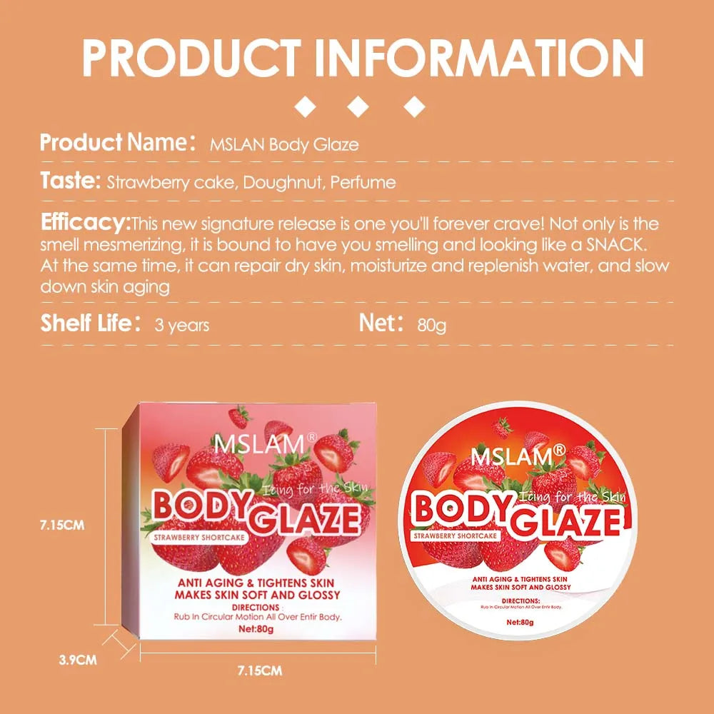Nourishing Body Glaze Whipped Body Butter - Anti-Aging Moisturizer for Soft, Radiant Skin