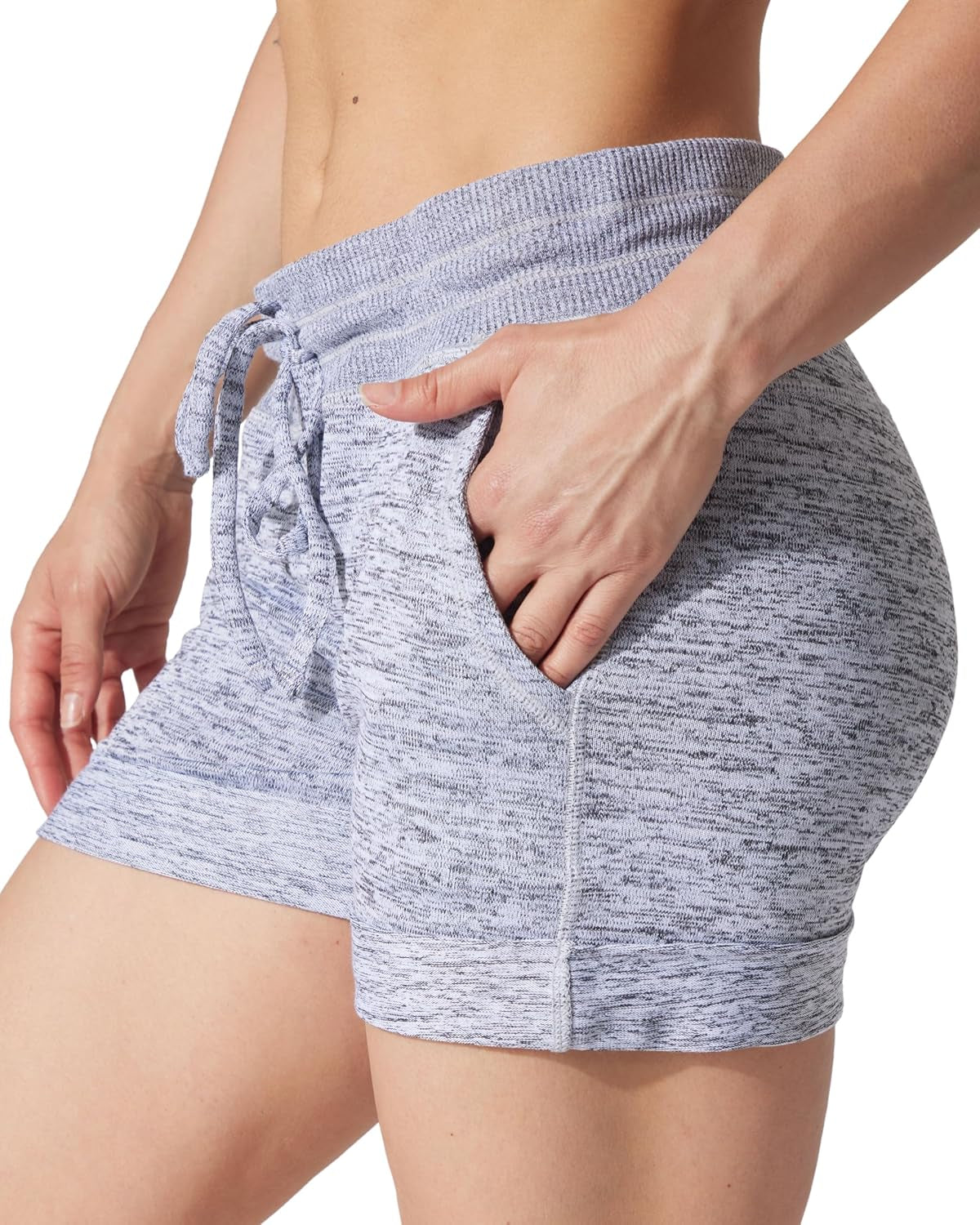 Womens Soft Sweat Shorts High Waisted Drawstring Lounge Shorts with Pockets