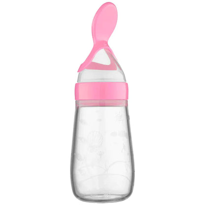 Squeezing Feeding Bottle Silicone Newborn Baby Training Rice Spoon Infant Cereal Food Supplement Feeder Safe Tableware Tools