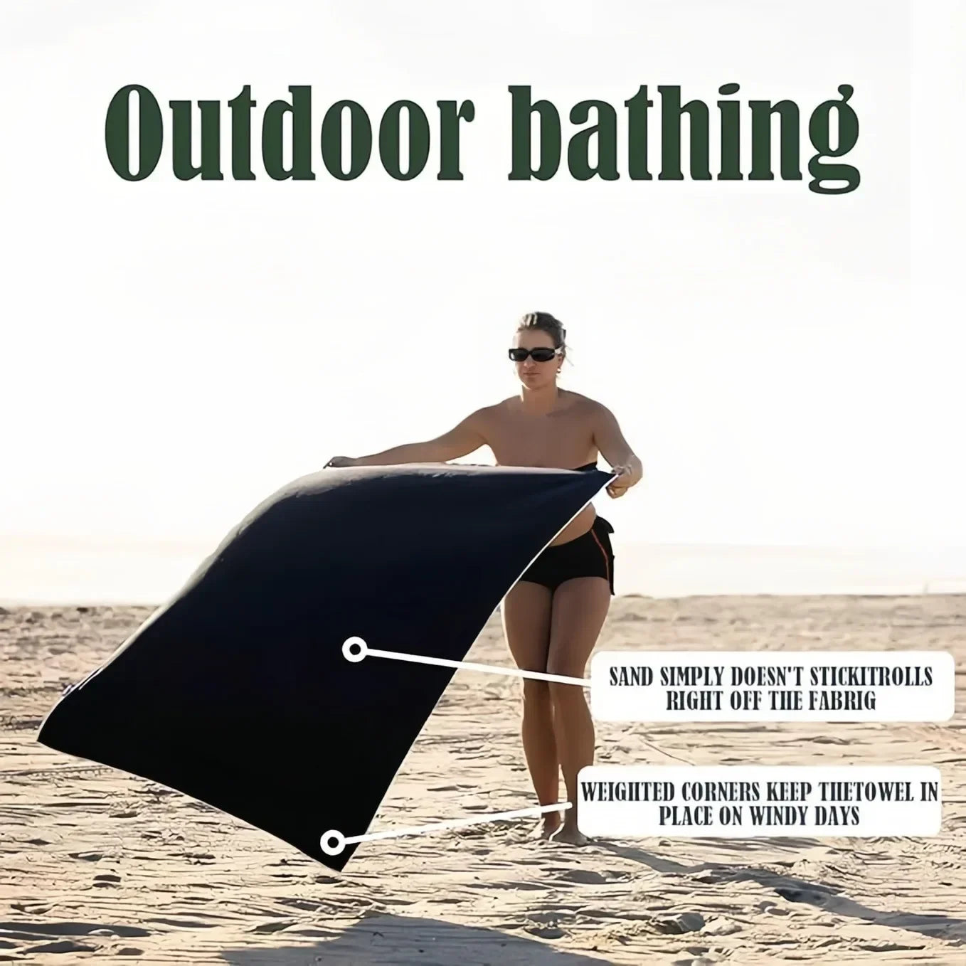 Quick-Dry Magnetic Bath Towel - Ultimate Multifunctional Beach Towel for Surfing and Changing Clothes
