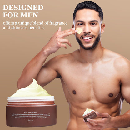 Kings Skin Men's Body Butter - Organic Cologned Formula for Nourished Skin with a Rich Warm Scent
