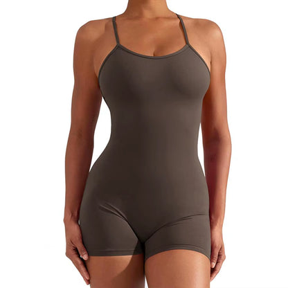 Sleeveless Sports Jumpsuit Woman Fitness Overalls Short Workout Rompers Women Gym Bodysuits Female Push up Yoga One-Piece Suit