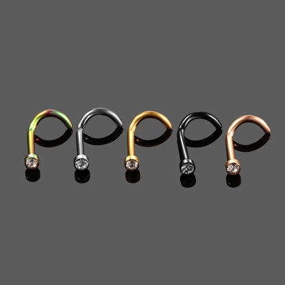 Implant Titanium Nose Piercings 18G 20G Black Screw Nose Ring Nostril Piercings Nariz Stud Earrings Body Jewelry Piercing Women