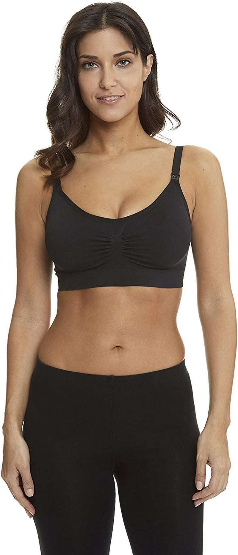 Women'S Adjustable Seamless Nursing Bra Push up Comfort Sleep Bralette,L,3Pcs/Pack(Black)